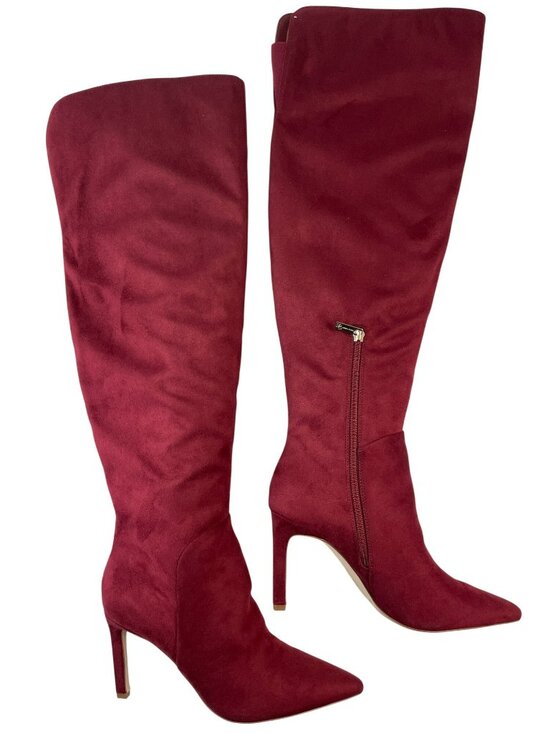Jessica Simpson Shoes - Jessica Simpson Earon Knee-High Burgundy Pointed Stiletto Heel Boots Wmn's Sz 9M